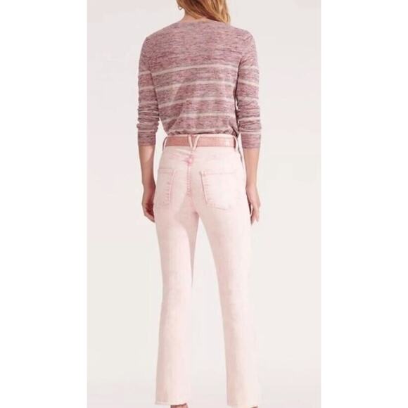 Veronica Beard Womens Carly Kick Flare High Rise Jeans in Pale Pink Size 24 $298 - Picture 2 of 8